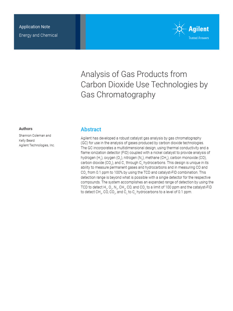 CO2 Gas Analysis via Gas Chromatography | PDF | Gas Chromatography ...