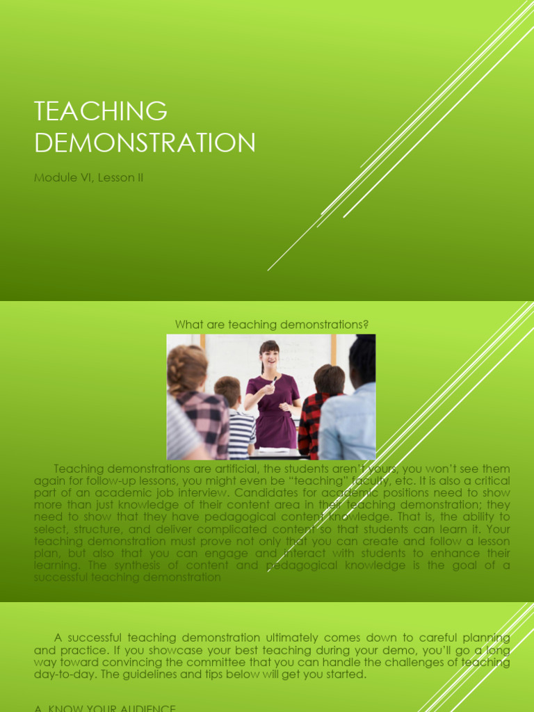 Effective Teaching Demonstration Tips | PDF | Lecture | Microsoft Power ...