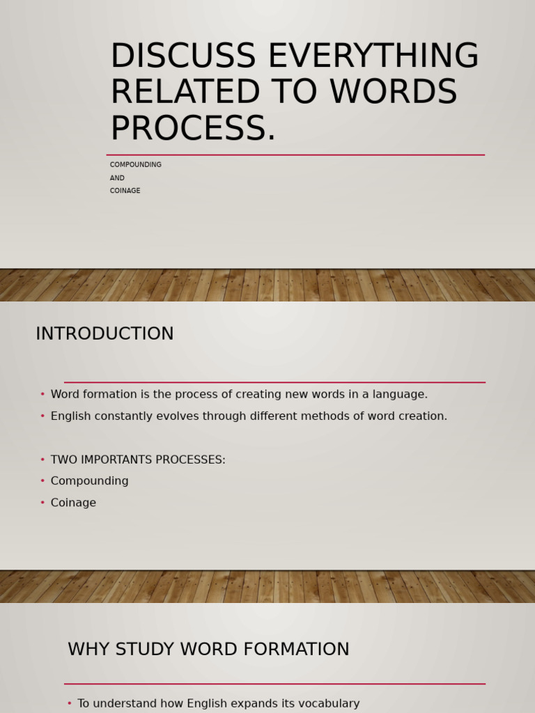 Word Formation: Compounding & Coinage | PDF | Word | Linguistics