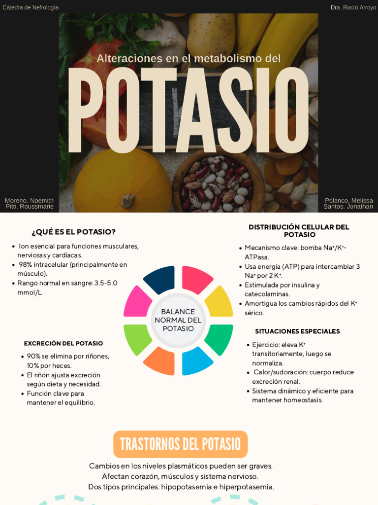 Distribución y Trastornos del Potasio | PDF | Potasio | Química
