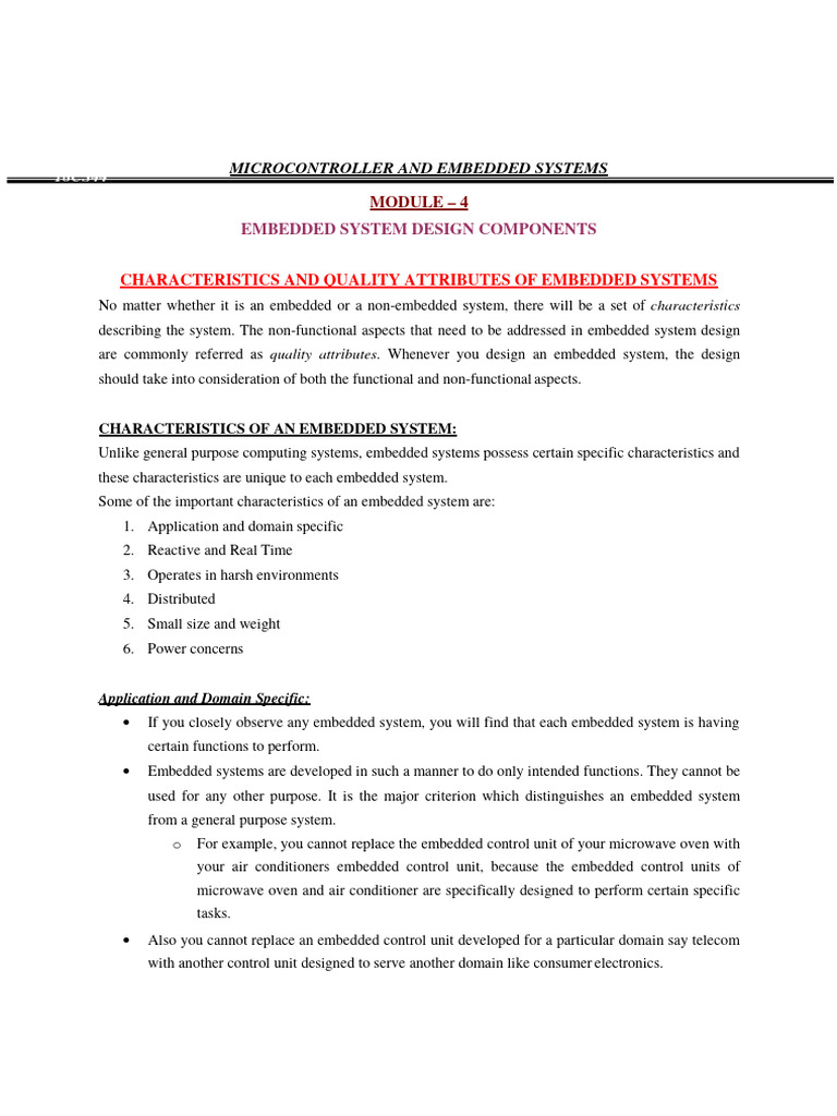MC M4 Notes | PDF | Embedded System | Computer Hardware