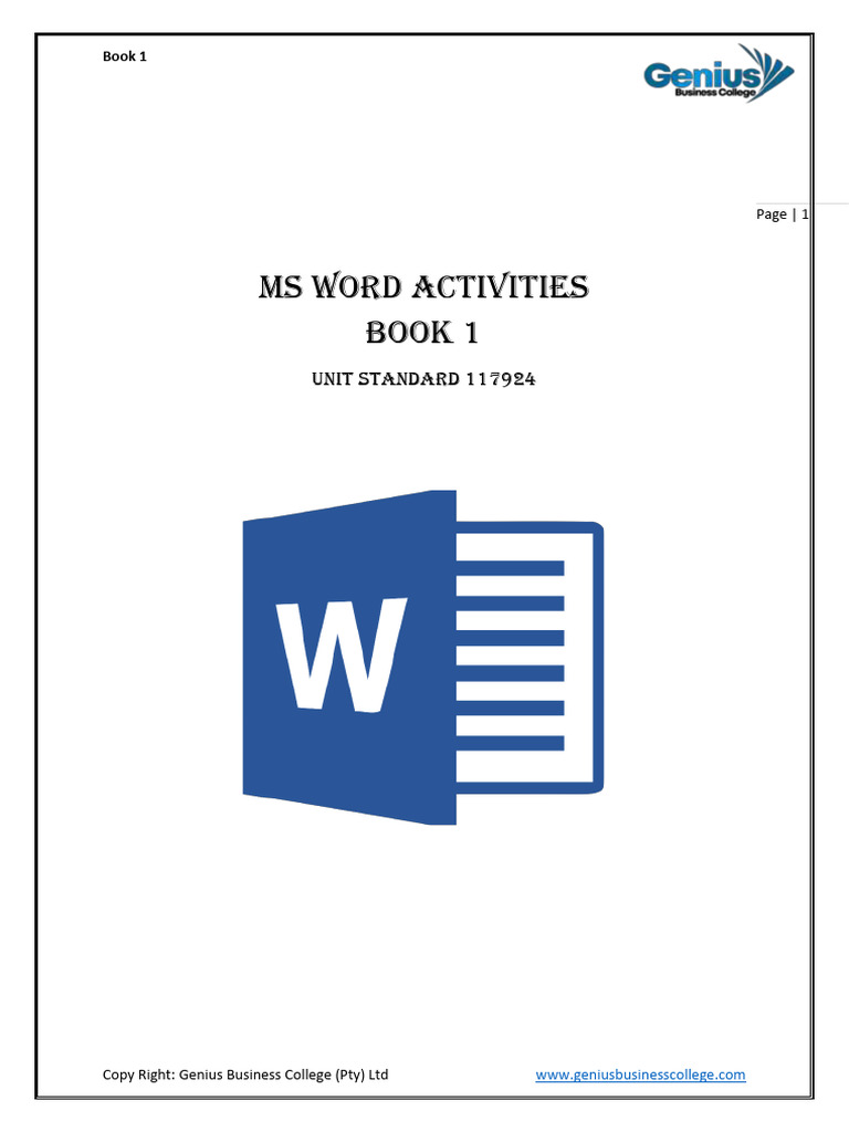 MS Word Activities Workbook Guide | PDF | Microsoft Word | Text