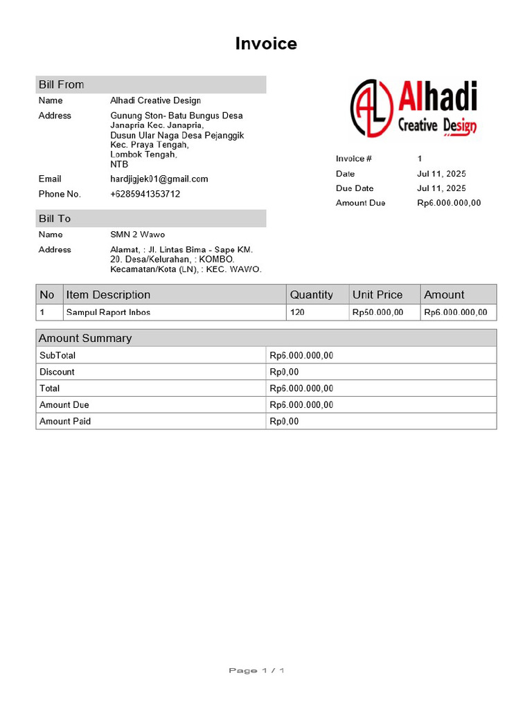 Contoh Invoice | PDF