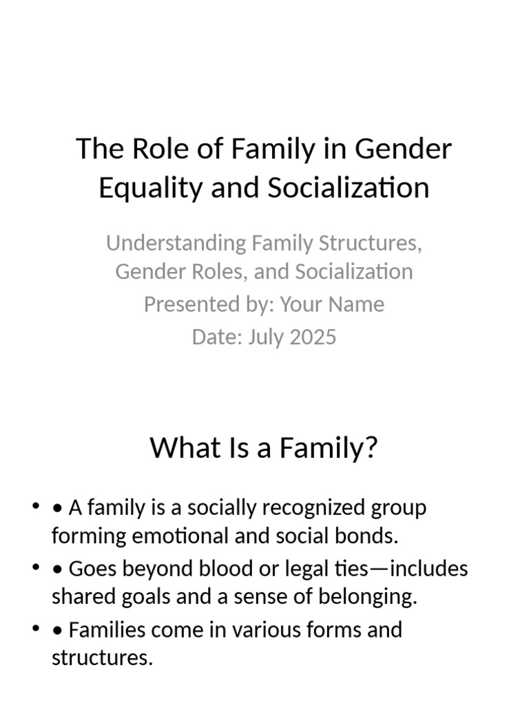 Family Gender Equality Presentation | PDF