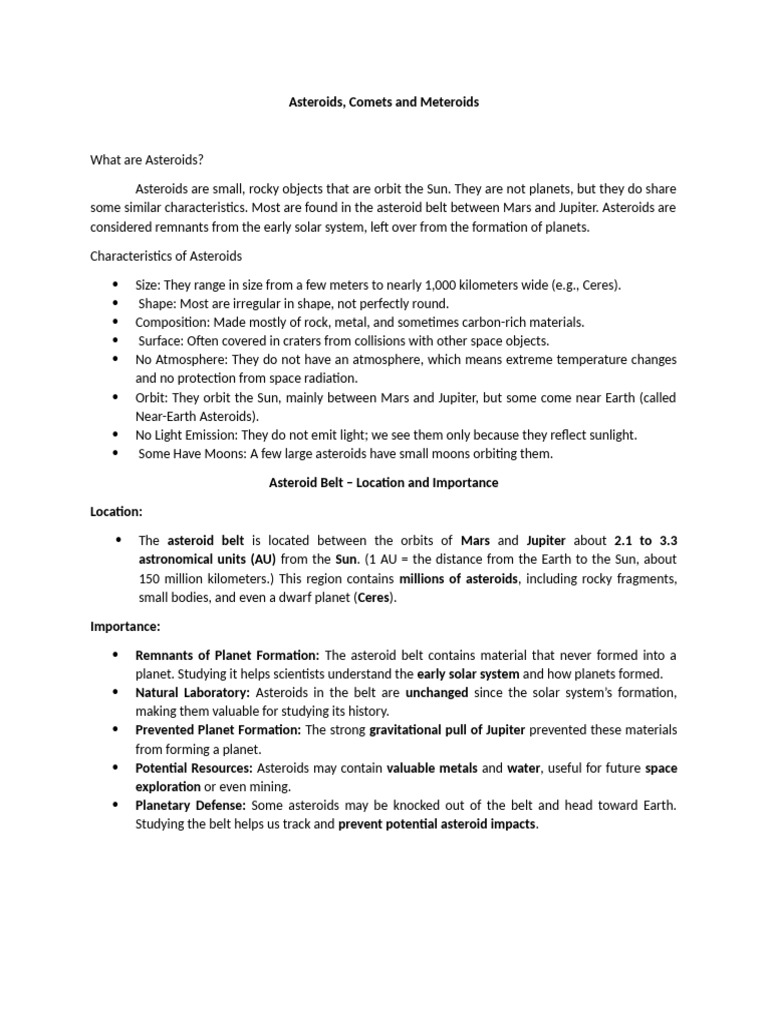 Understanding Asteroids and Their Importance | PDF | Asteroid | Planets