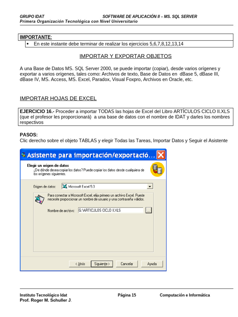 Importar y Exportar en SQL Server | PDF | Servidor SQL de Microsoft ...