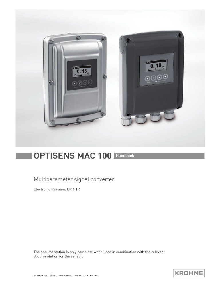 OPTISENS MAC 100 Signal Converter Guide | PDF | Safety