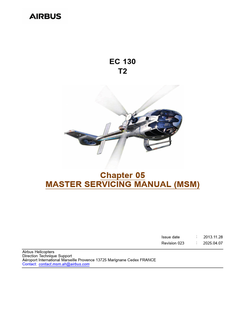 EC 130 T2 Master Servicing Manual Update | PDF | Aviation | Aircraft