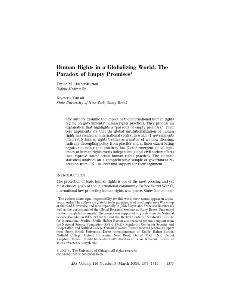 Human Rights: Empty Promises Explained | PDF | Human Rights ...