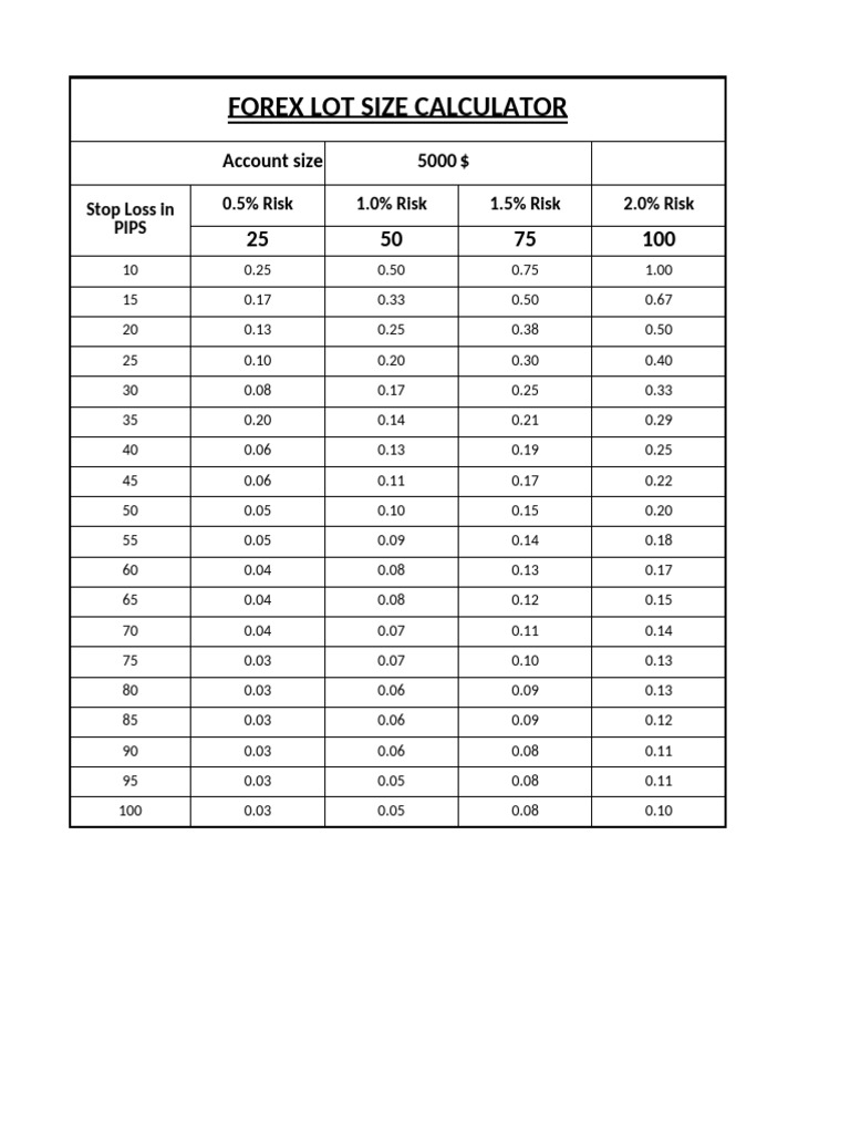 Lot Size Calculator | PDF