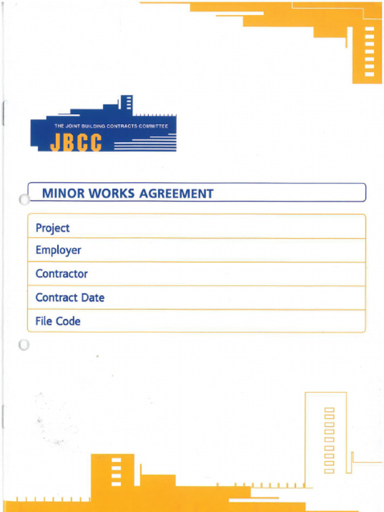 JBCC - Minor Works Agreement Edition 5.0 (September 2013) | PDF