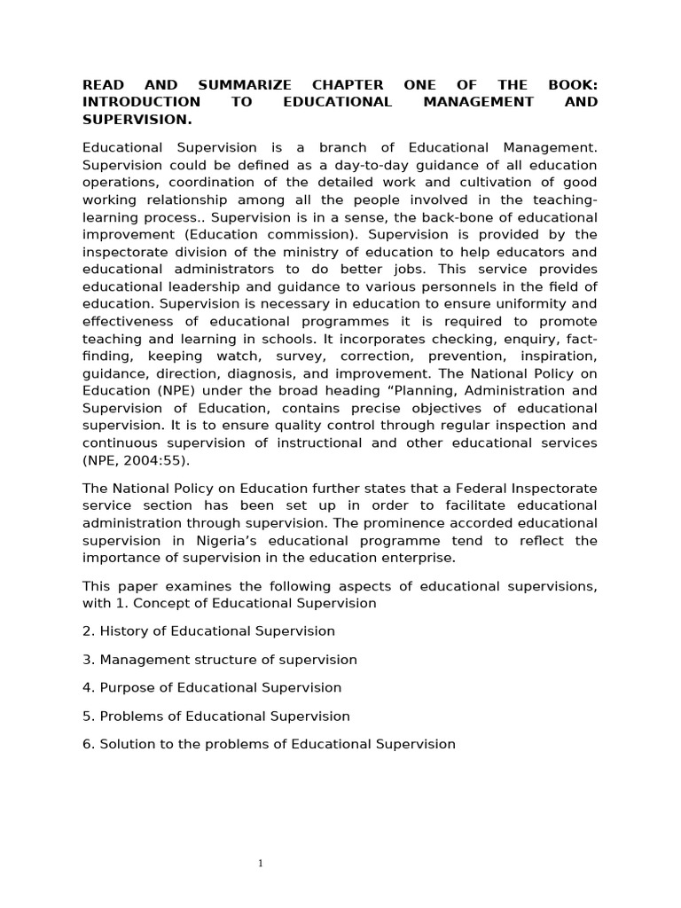 Overview of Educational Supervision | PDF | Critical Thinking | Learning