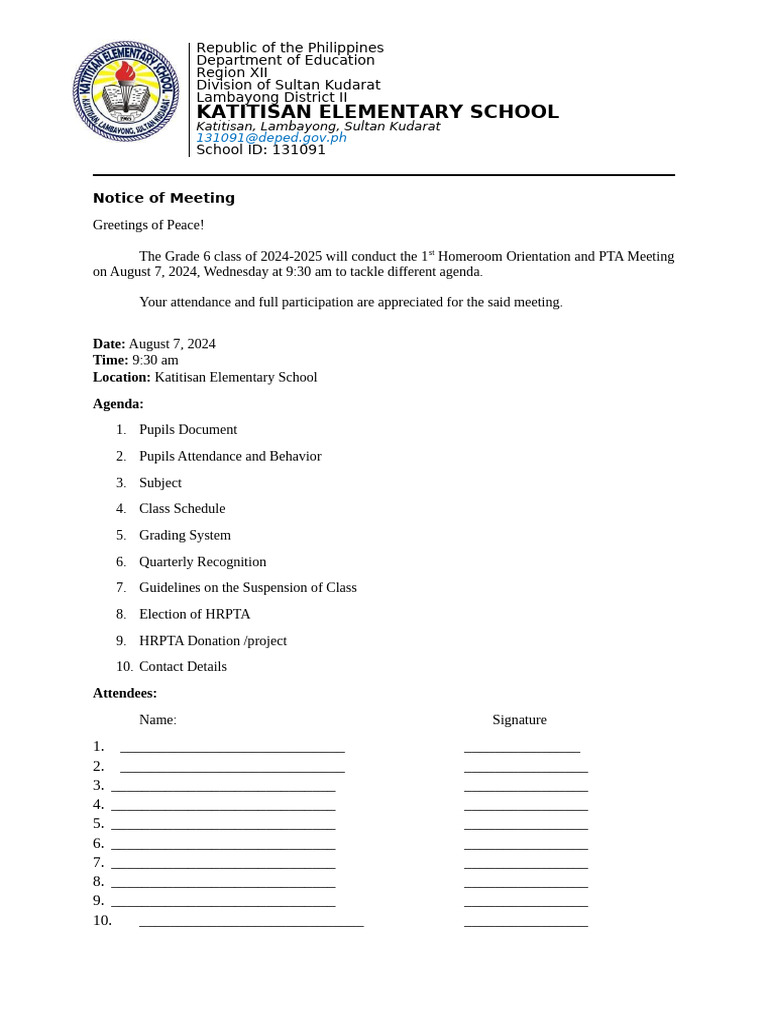 Grade 6 Homeroom Orientation Notice | PDF | Chess Openings | Chess