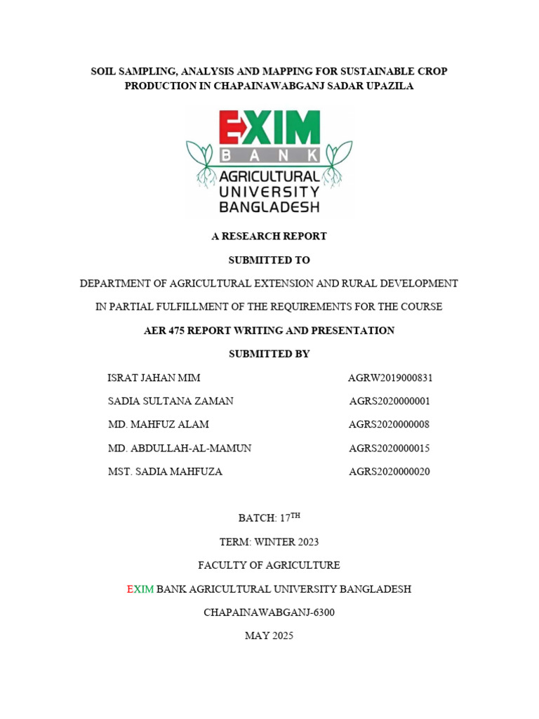 Soil Analysis for Sustainable Crops | PDF | Soil | Fertilizer