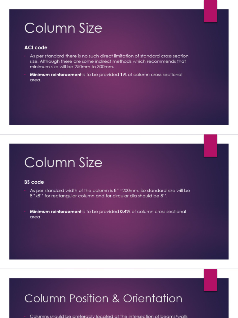 Column Section Sizes