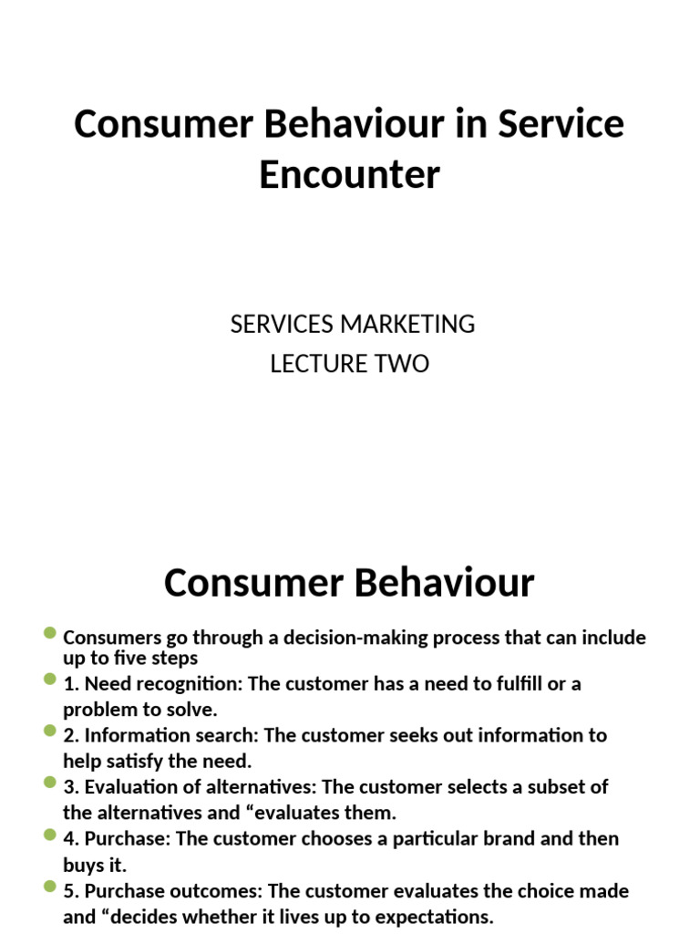 Understanding Consumer Behavior in Services | PDF | Consumer Behaviour ...