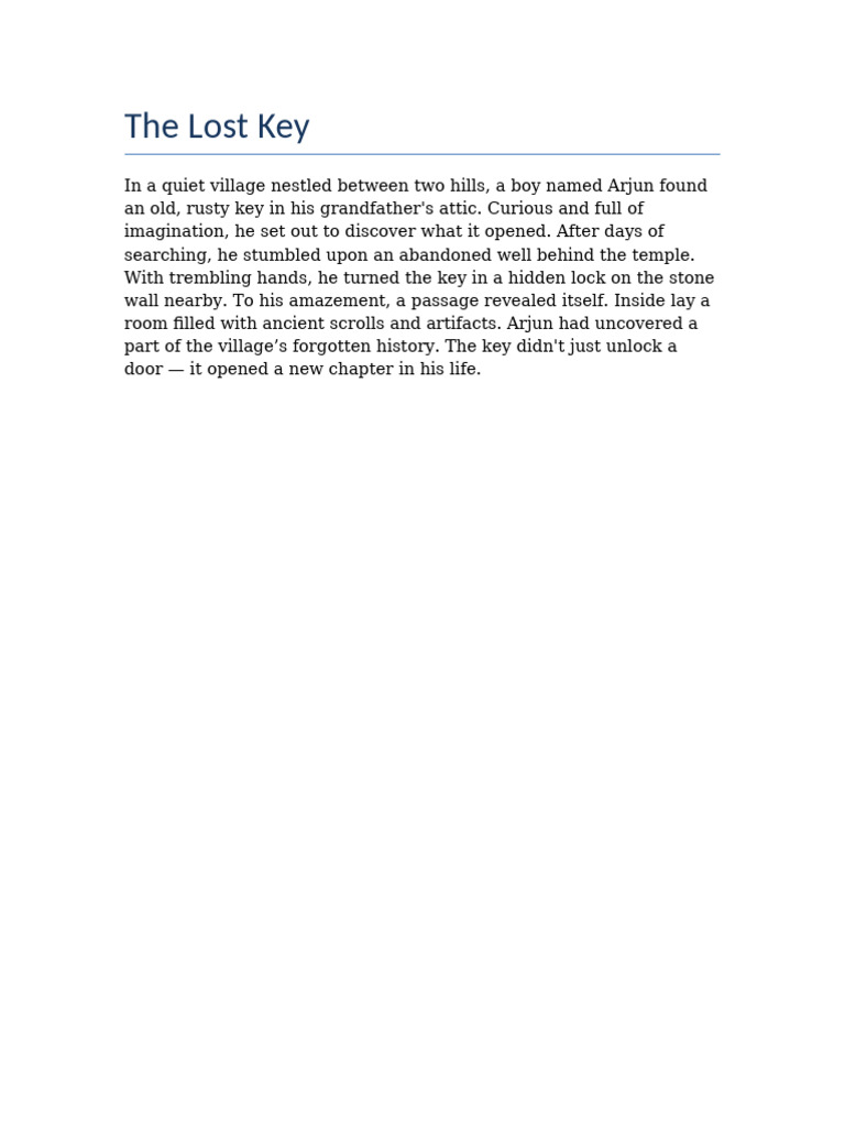 The Lost Key | PDF
