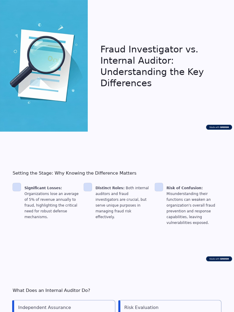 Distinctions Between Fraud Investigators and Auditors | PDF | Internal ...