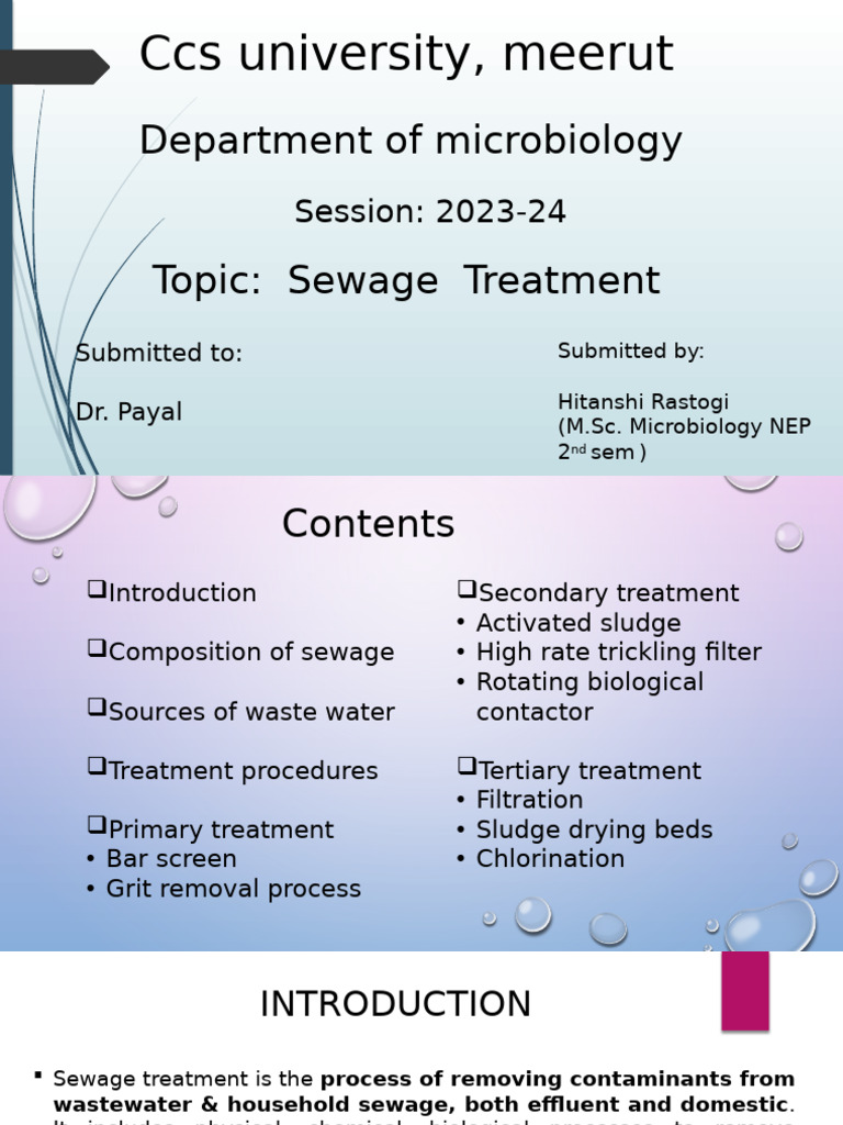 Sewage Management | PDF | Sewage Treatment | Filtration