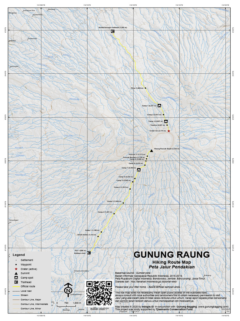 Peta Jalur Pendakian Gunung Raung | PDF
