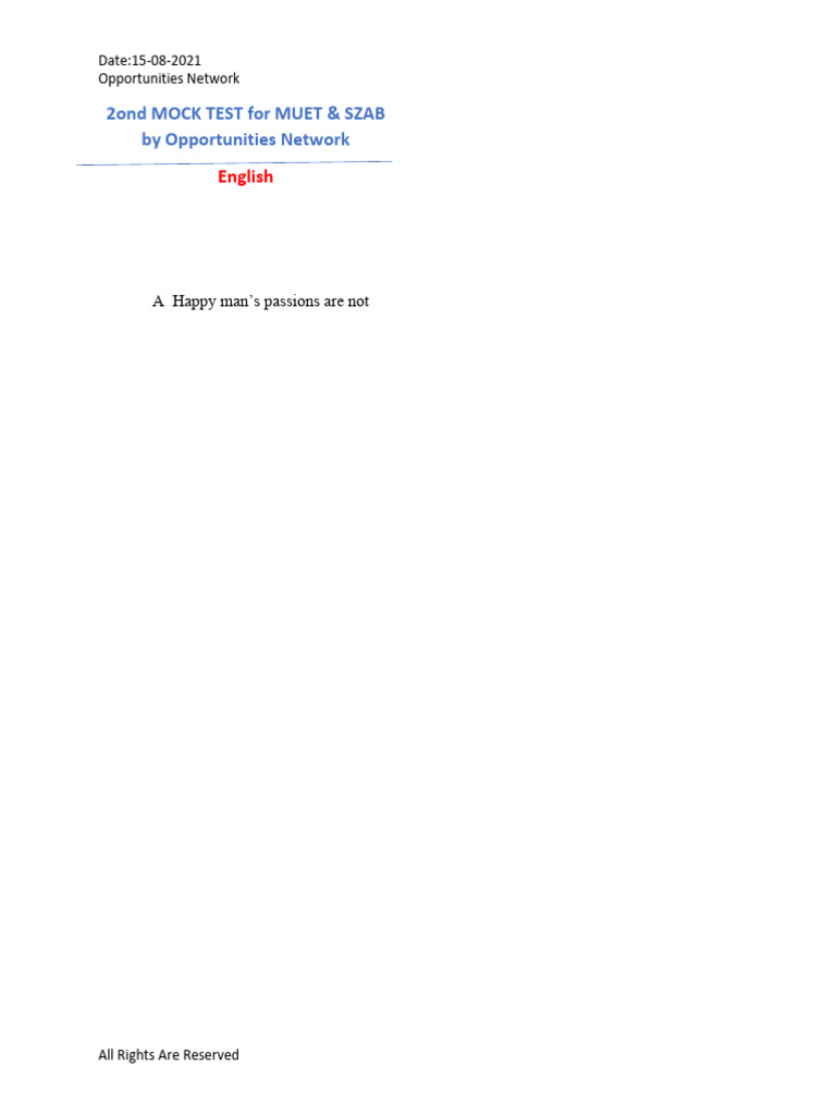 MOCK TEST 2 For MUET-converted 1 | PDF | Pressure | Force