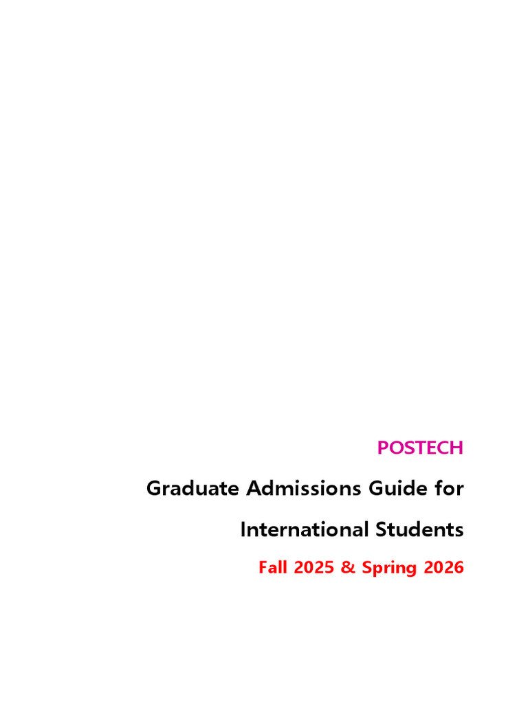 (Graduate School) 2025-2026 Admissions Guide For International Students ...