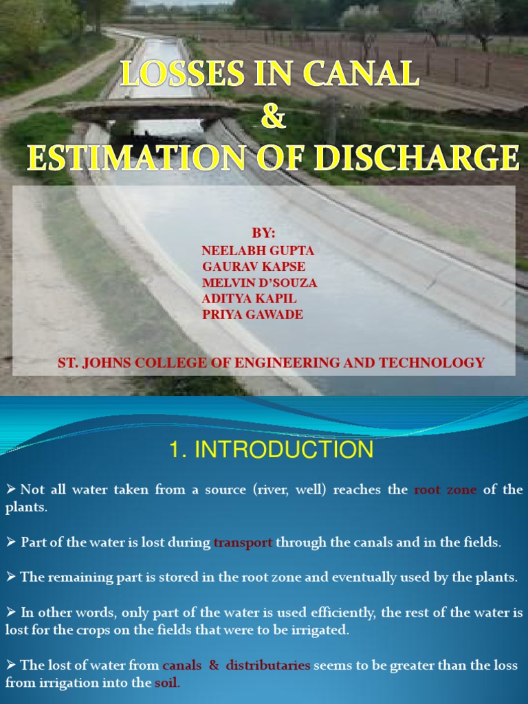 Seepage Losses in Canal Irrigation | PDF | Soil Mechanics | Irrigation
