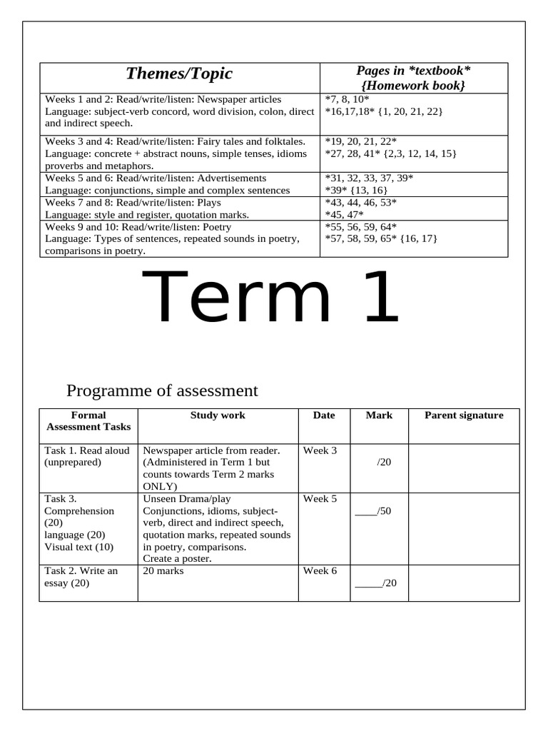 Programme of Assessment | PDF | Verb | Grammatical Tense