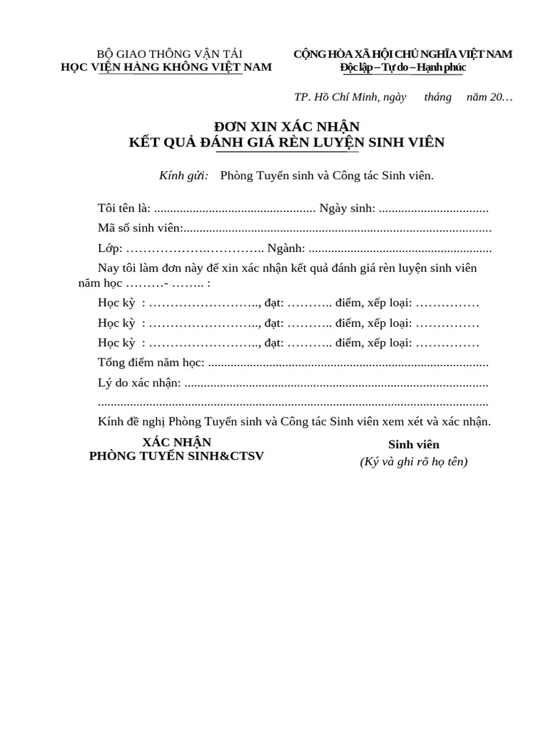 Bieu Mau Danh Gia Diem Ren Luyen Sinh Vien 20241126110406 e | PDF