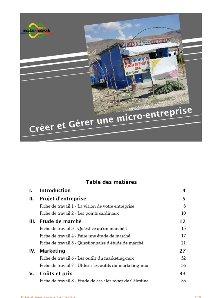 Créer et Gérer une Micro-Entreprise | PDF | Commercialisation | Marché ...