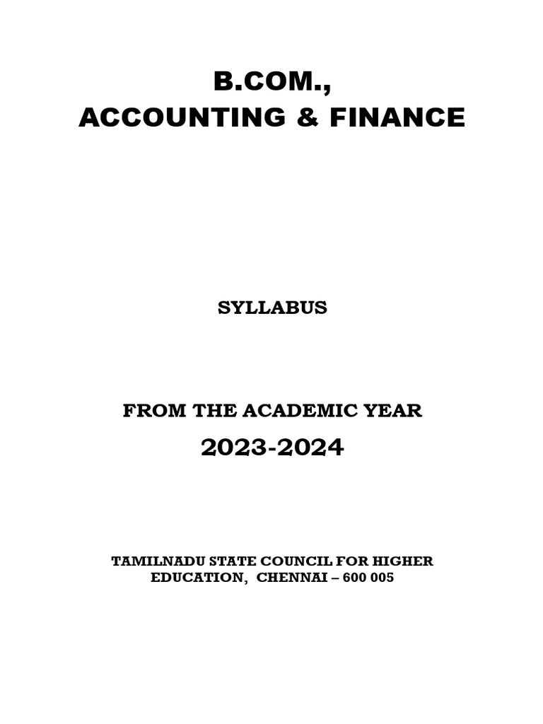 B.Com Accounting & Finance Syllabus 2023 | PDF | Knowledge | Hypothesis