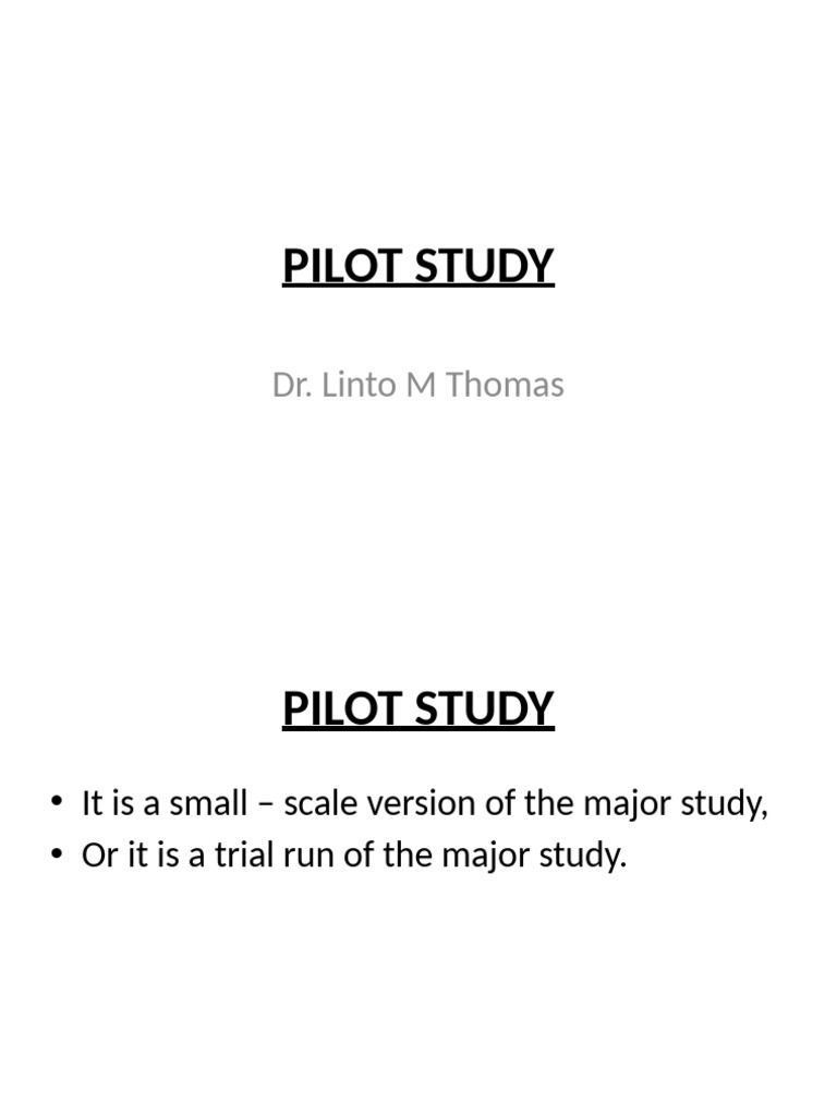 Pilot Study | PDF | Hypothesis | Sampling (Statistics)