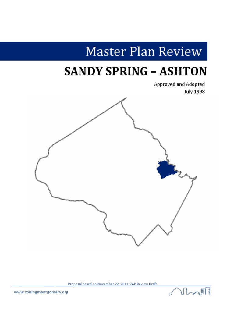 Master Plan Review Sandy Spring Ashton PDF Mixed Use Development