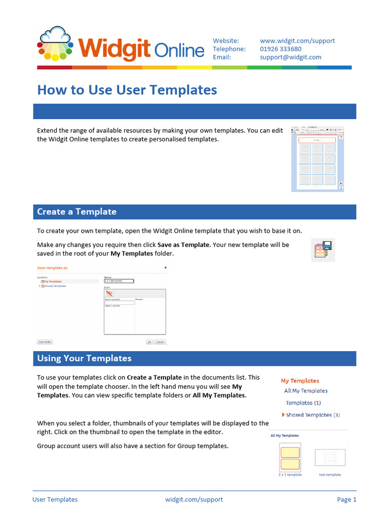 How to Create and Manage User Templates | PDF