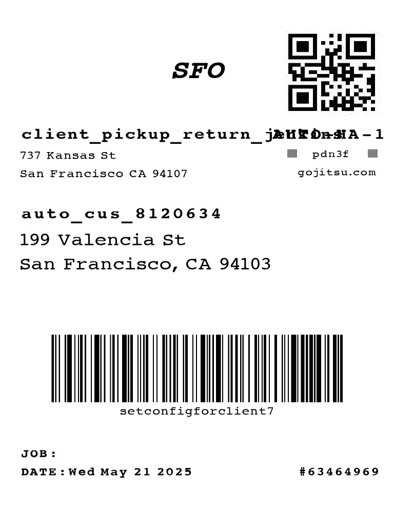 Order 63464969 Label | PDF