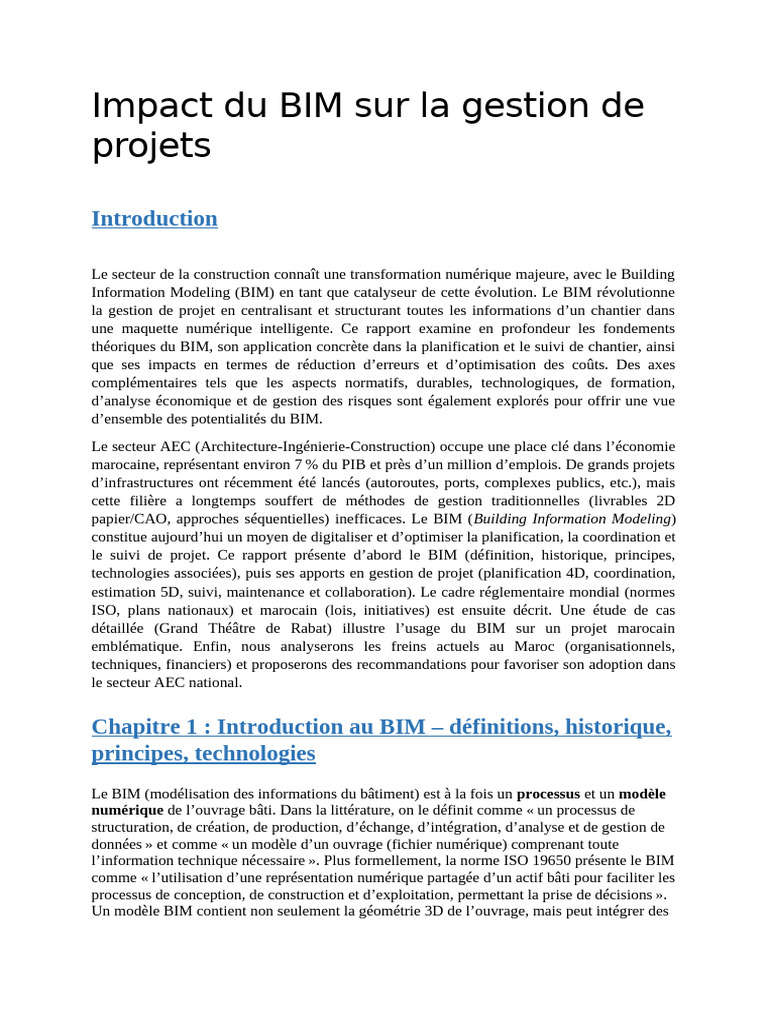 Chiffrage et gestion de projets BIM | PDF | Building information modeling