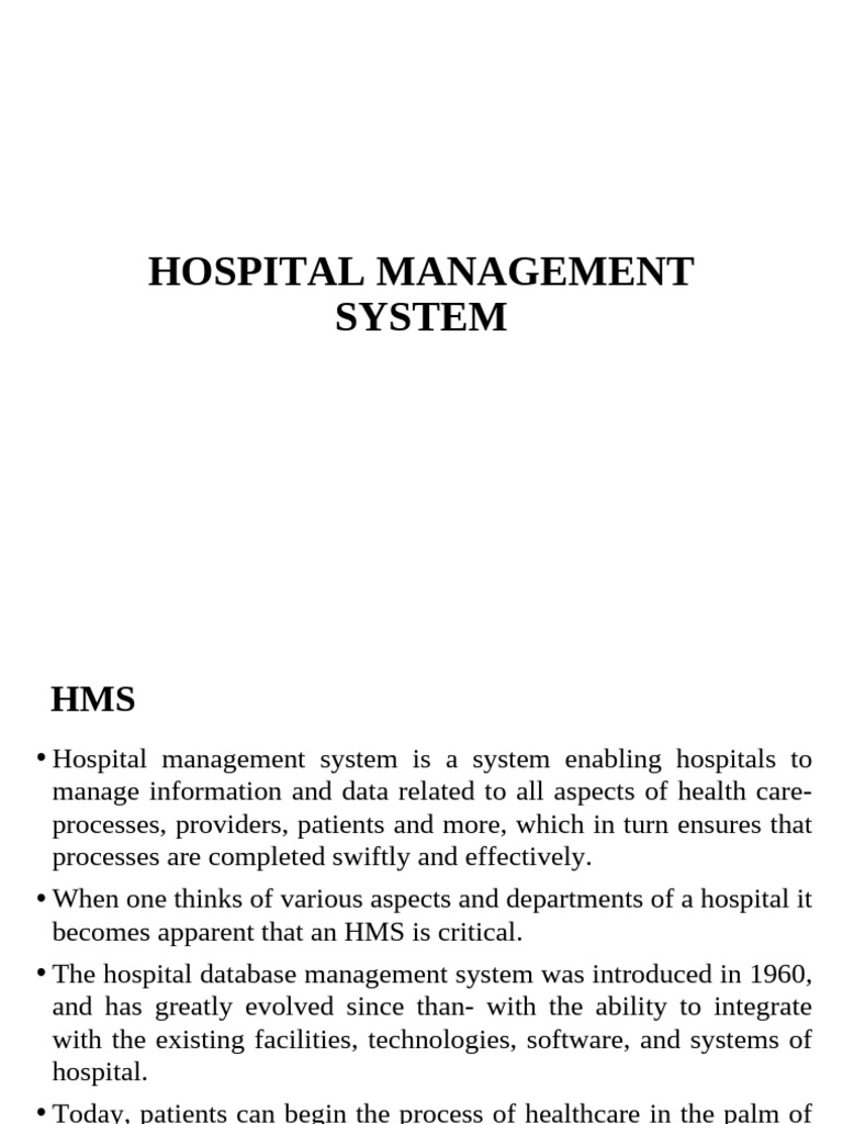 Hospital Management System | PDF