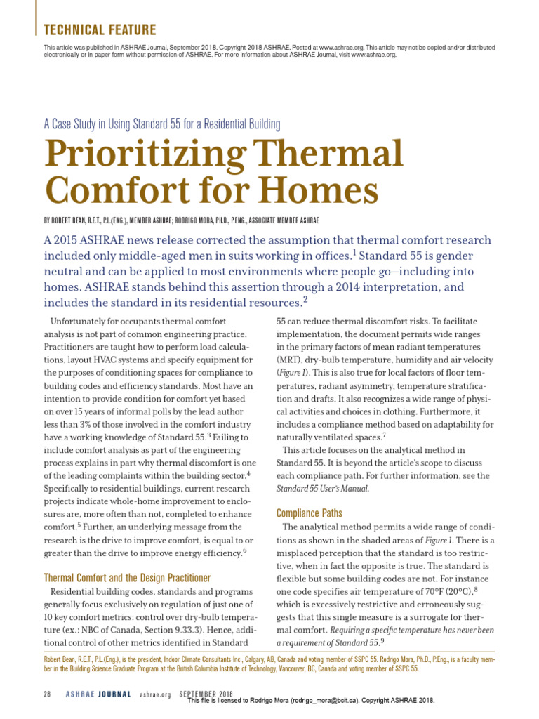 Enhancing Residential Thermal Comfort | PDF | Building Insulation ...