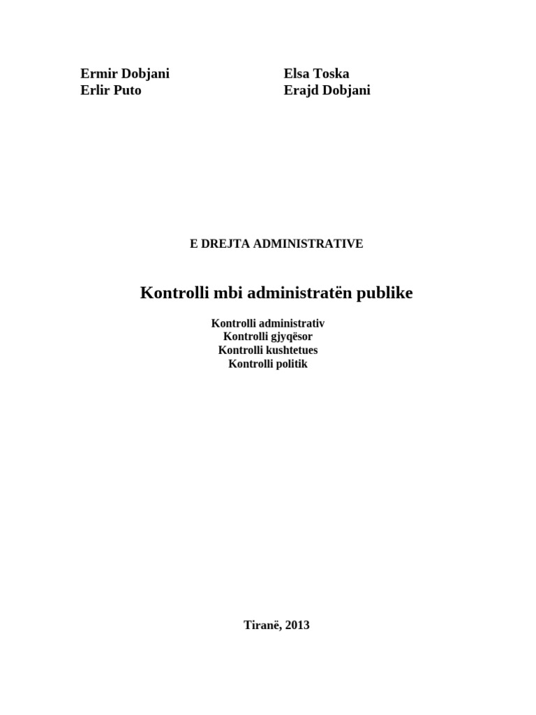 Kontrolli Mbi Administratenpublike | PDF
