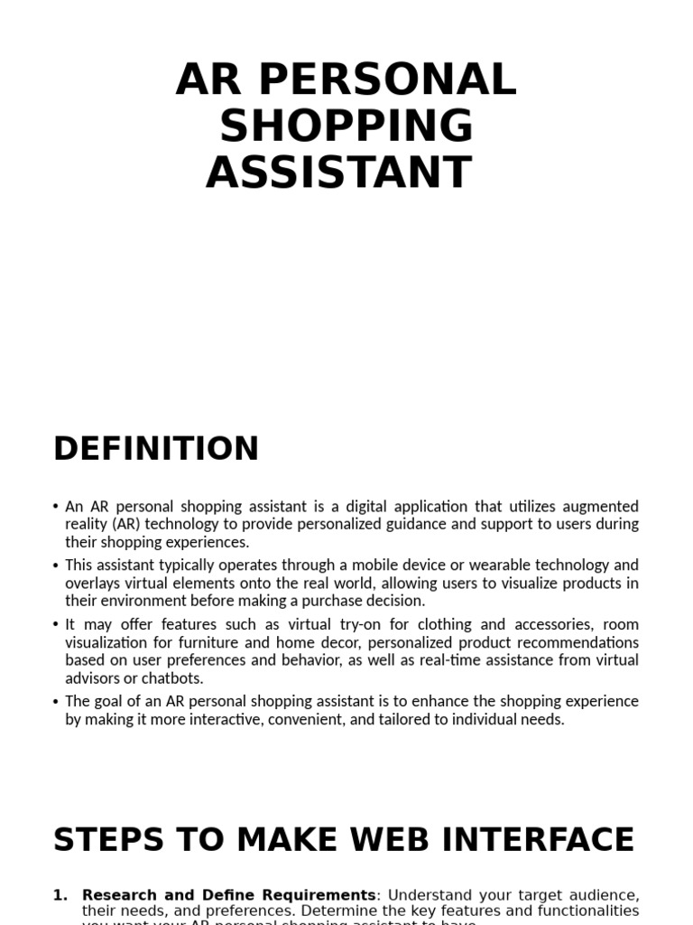 AR Personal Shopping Assistant Guide | PDF | Databases | Augmented Reality