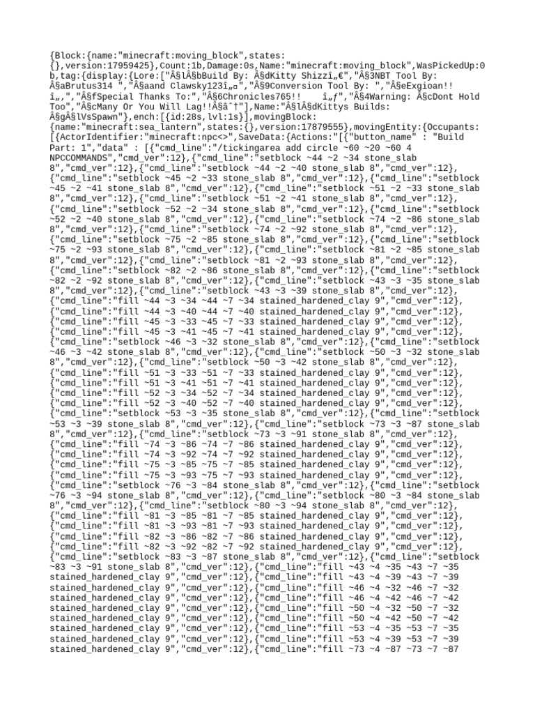 Minecraft Moving Block Commands Guide | PDF