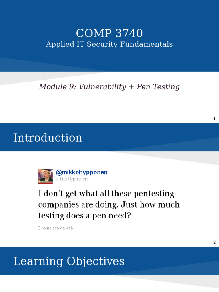 Pentesting and Vulnerability Scanning Guide | PDF | Penetration Test ...