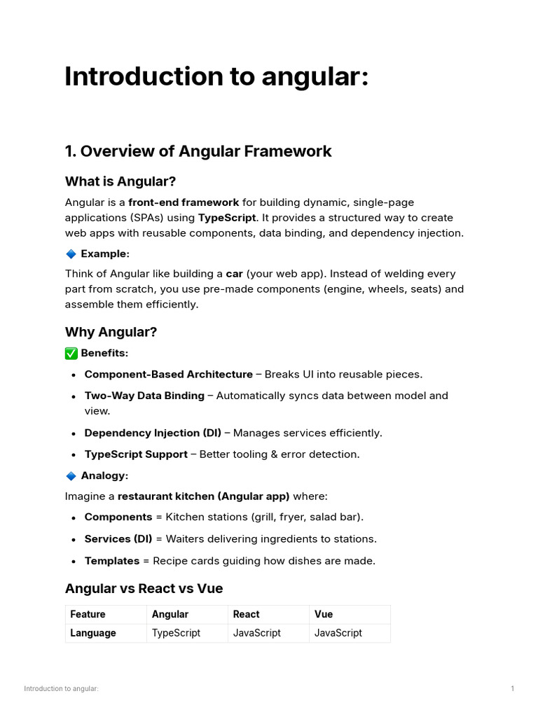 Angular Framework Overview & Setup Guide | PDF | Web Development ...