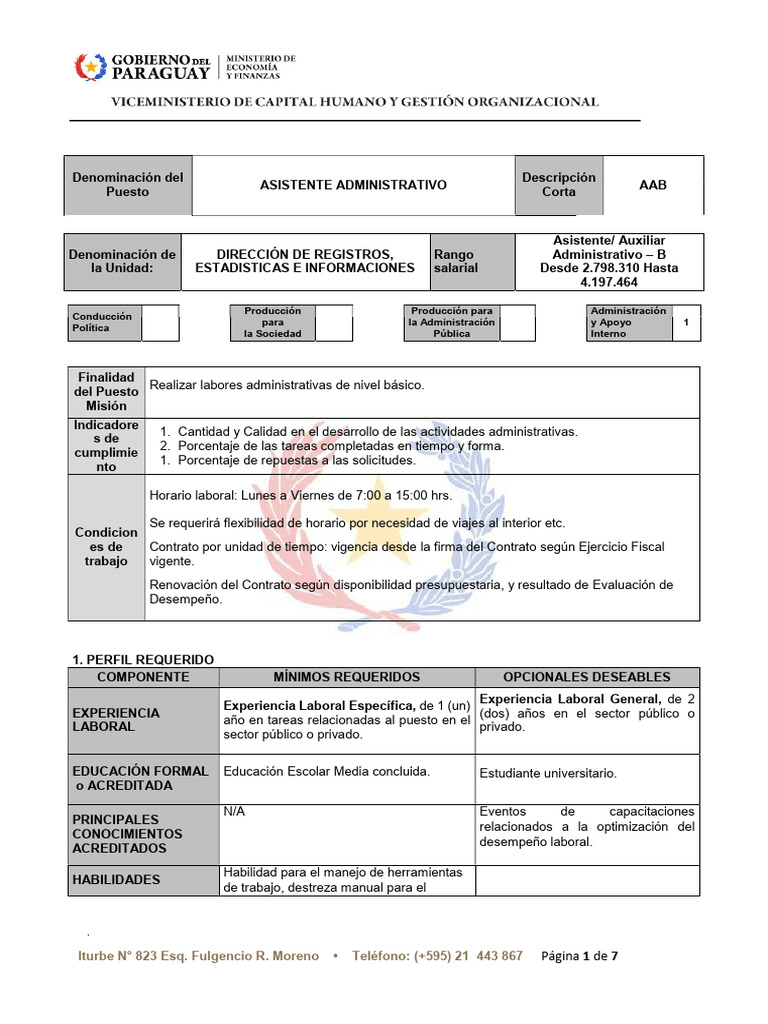 Perfil Asistente Administrativo Drei 14 07 2025 02 22 14 | PDF