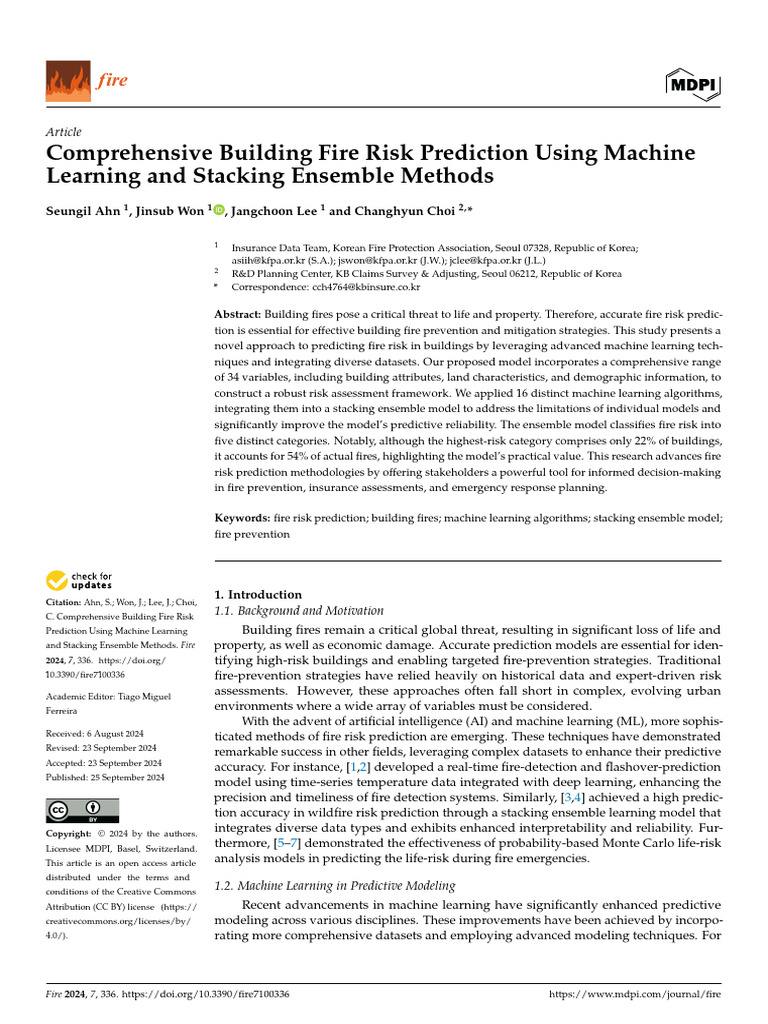Fire Risk Prediction via Machine Learning | PDF | Machine Learning ...