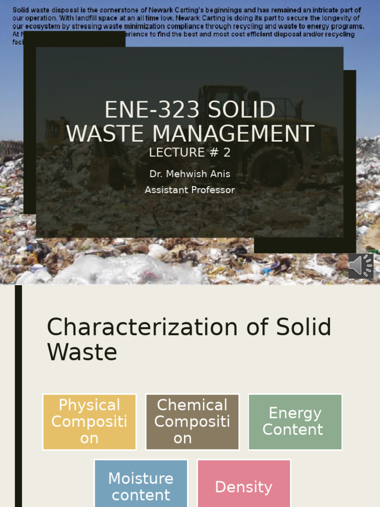 2021-09-23-Lecture # 4 Characterization of Solid Waste | PDF