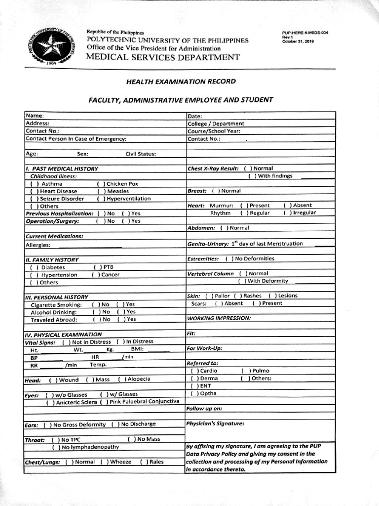 Health Examination Record | PDF