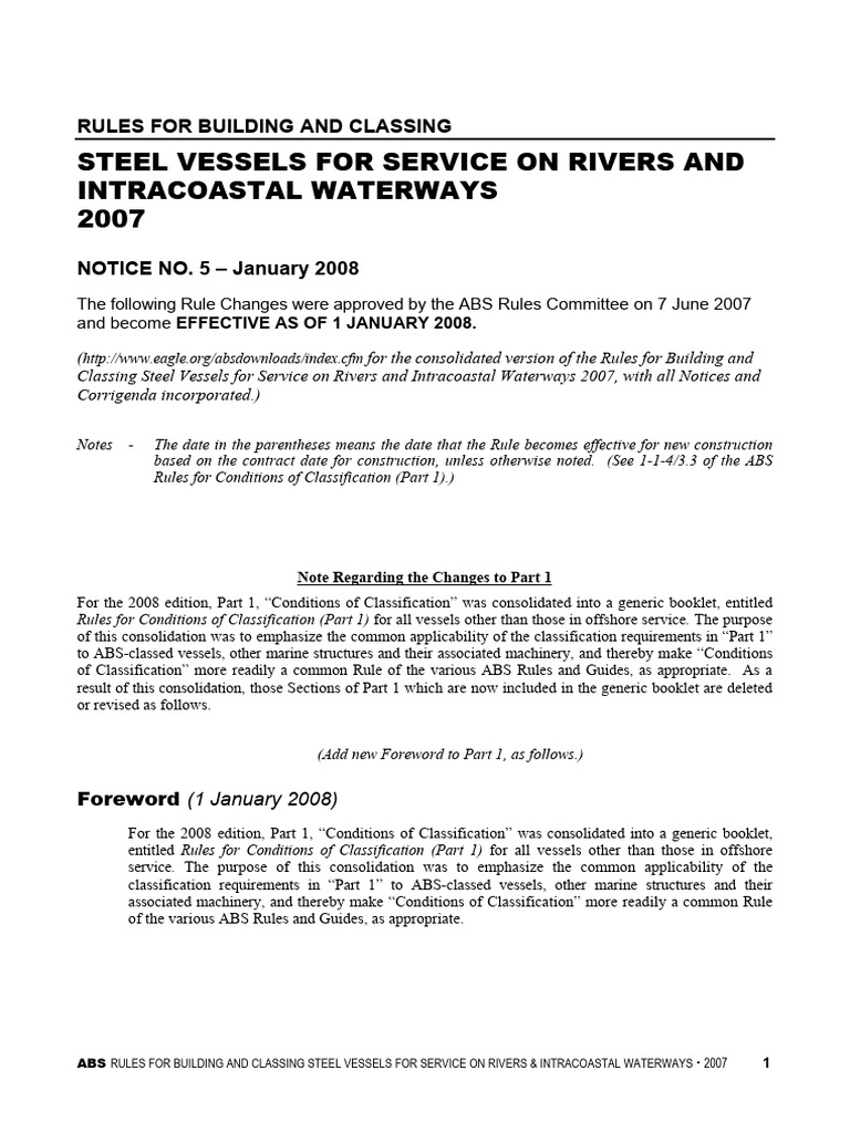 ABS Steel Vessel Rules 2007 Update | PDF | Electricity | Electrical ...