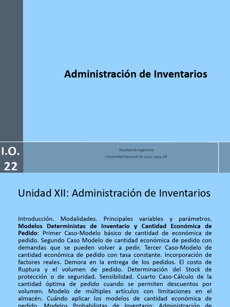 Modelos de Administración de Inventarios | PDF | Negocios económicos ...
