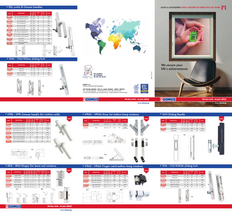 Domus Locks and Accessories Catalog | PDF